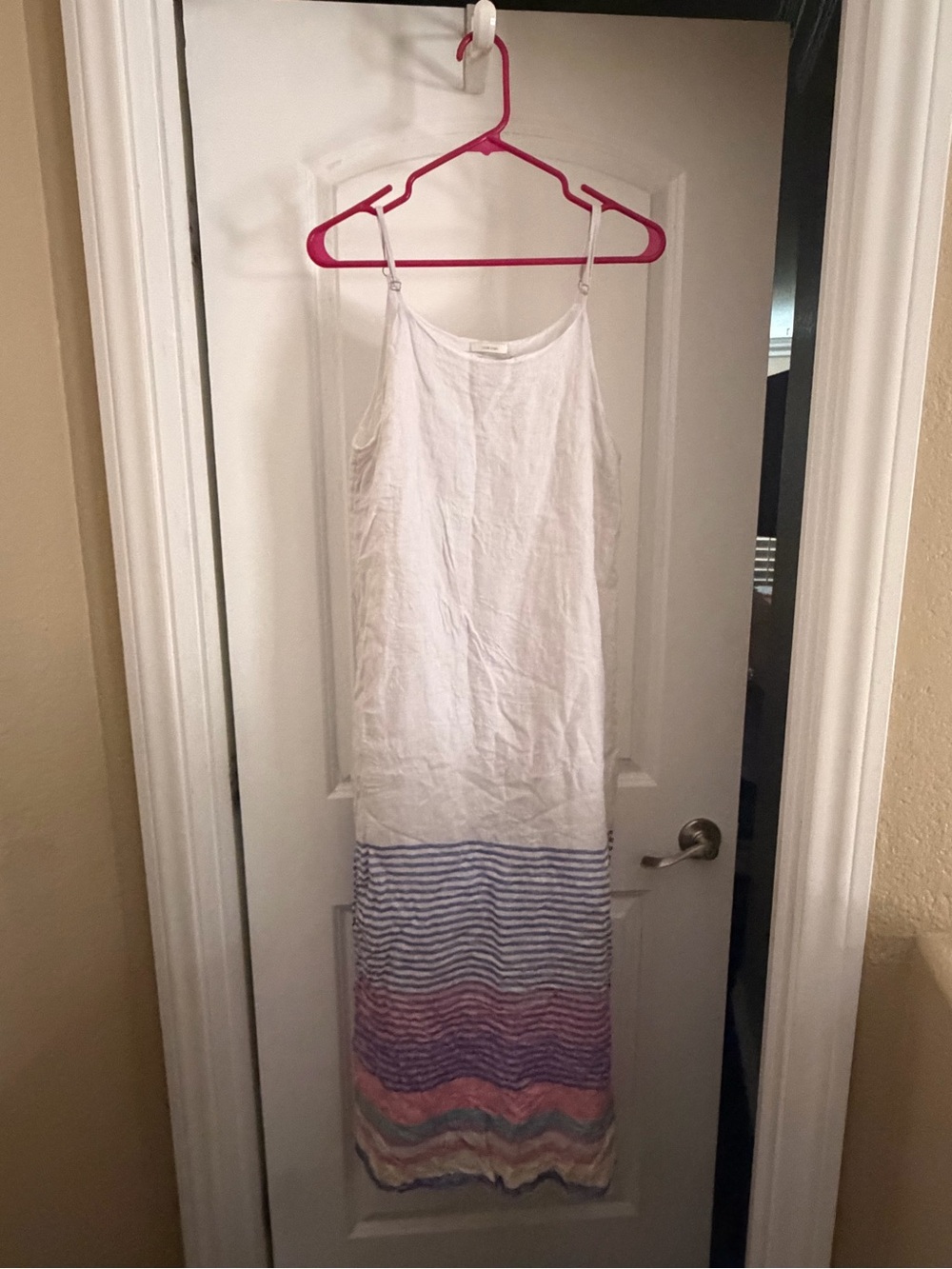 C & C California striped linen maxi dress